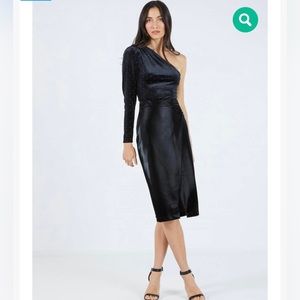 BCBGMAXAZRIA Studded Velvet Bodysuit in Black